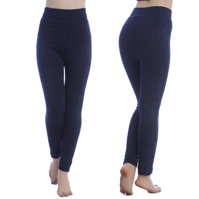 Winter new arrival thermal pants thickening plus velvet seamless high waist thick pants 501