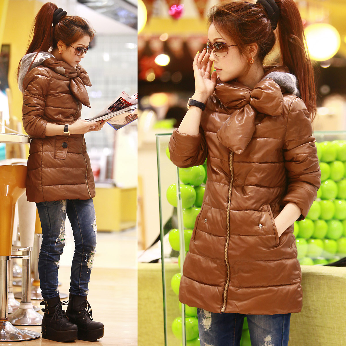 Winter new arrival thermal thickening wadded jacket 2012 medium-long cotton-padded jacket outerwear female