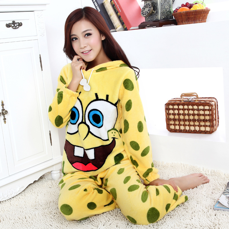 Winter new arrival women's cartoon long-sleeve coral fleece set sleepwear es188-1