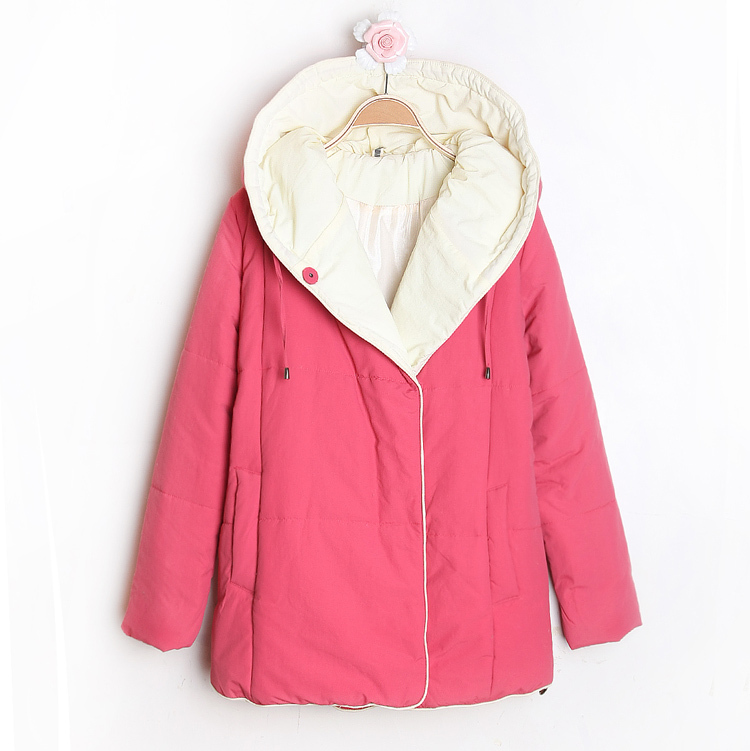 Winter New Arrived ! Colorful Large Size Women's Down Coat ! Lapel Fashion Coat ! Hot Sale ! PINK BLUE GREY ! Free Shipping