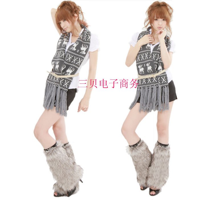 winter new fashion faux  fur MUFF BOOT COVER leg warmer  kneecap