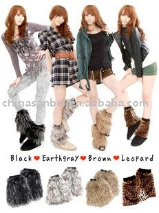 winter new fashion FAUX FUR MUFF BOOT COVER LEG  WARMER kneecap RABBIT FUR