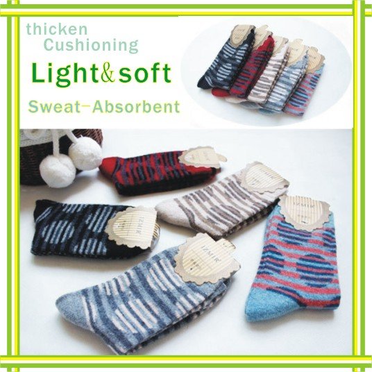 Winter  thicken  bedsock  Female lady  Angora/Wool terry sock  5colors 45g  oval-shaped  soft moisture pick-uip Comfortable