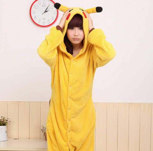 Winter thickening coral fleece lovers cartoon thatmany one piece sleepwear animal costume casual wear