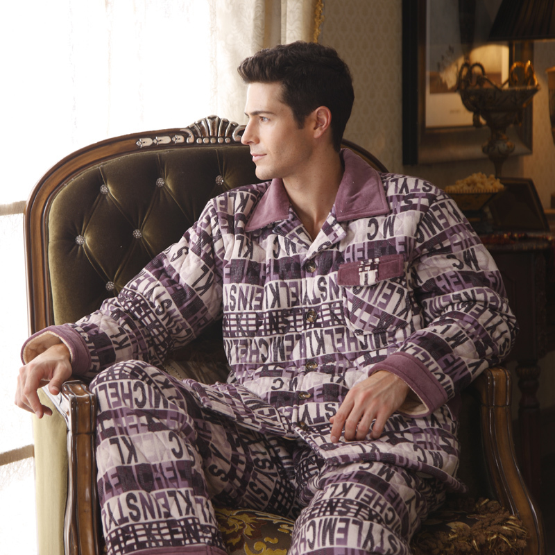 Winter thickening sleepwear cotton-padded thermal male long-sleeve sleepwear lounge autumn and winter sleepwear 8409