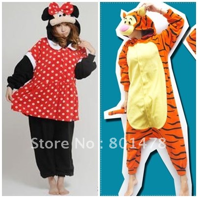 Winter Tigger Mickey Minnie Mouse cartoon piece pajamas tracksuit couple men and women