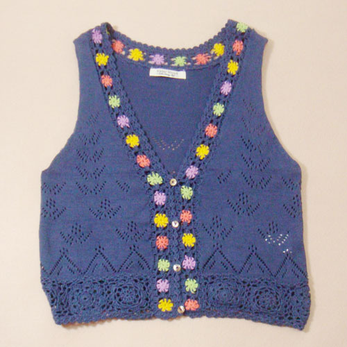 Winter women's 2012 fresh blue crocheted vest