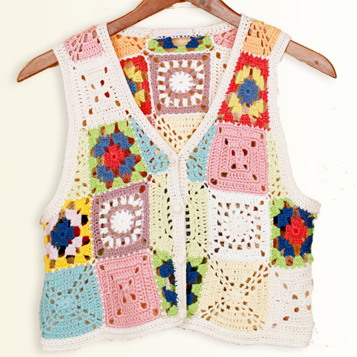 Winter women's 2012 fresh multicolour crochet vest