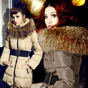 Winter women's 2012 outerwear fur collar medium-long slim down coat winter