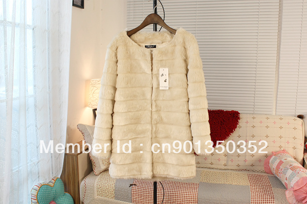 winter women's faux fox fur overcoat fur coat female autumn and winter fitted  rabbit fur coat