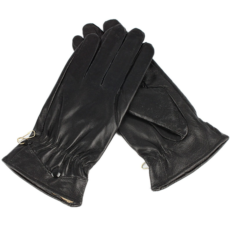 Winter women's genuine leather gloves women's genuine leather gloves flannelet thermal gloves gift