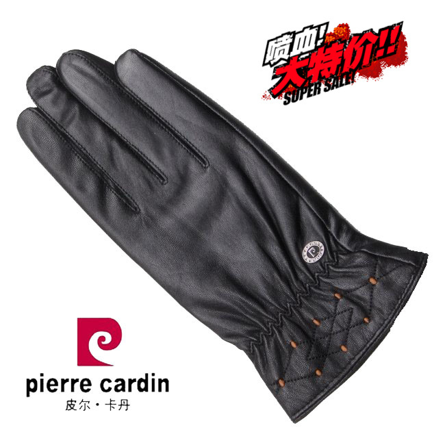 Winter women's sheepskin genuine leather gloves geometry sr-1002