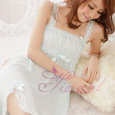 Wire elegant princess sleepwear sexy spaghetti strap nightgown summer