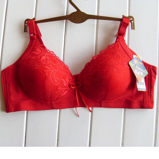 Wireless underwear bra thin cup push up broadened none underwear gorgeous bright red free ship