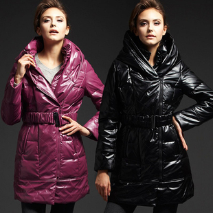 with a hood long design down coat Women 0150008