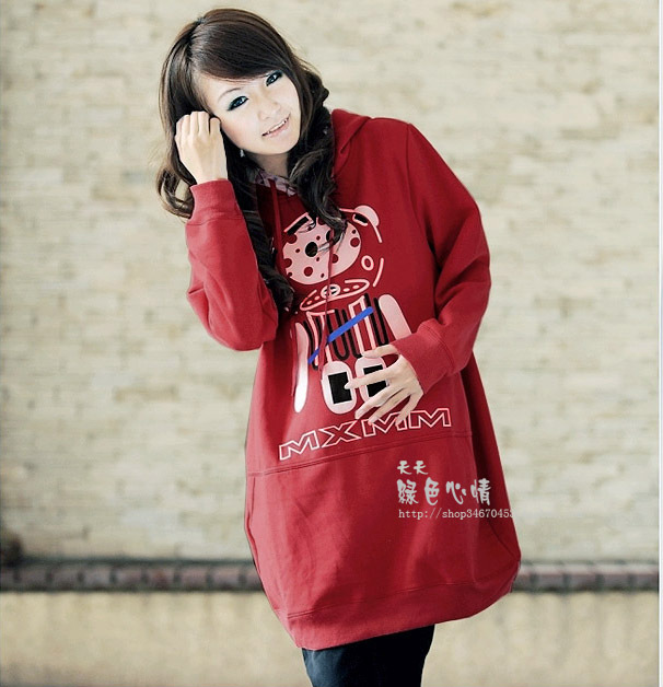 With a hood maternity clothing 8211 print maternity top autumn and winter women sweatshirt outerwear