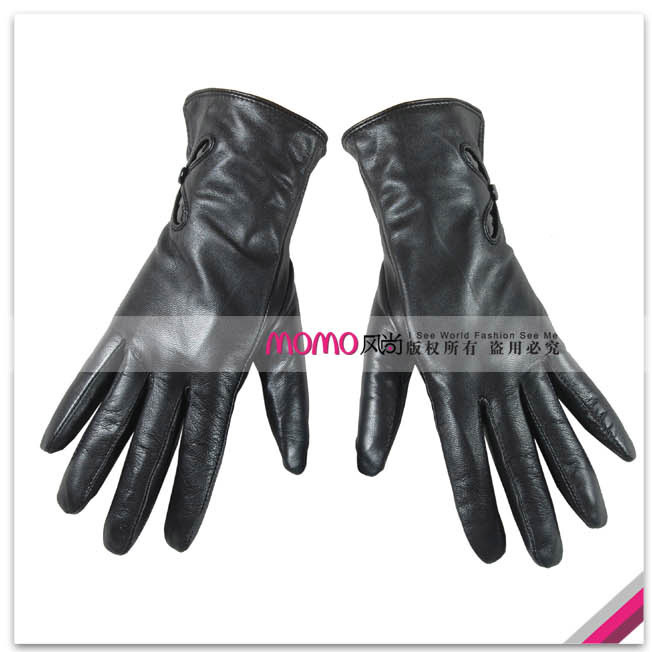 Woma 's top warmen suede set butterfly pattern women's genuine leather gloves l030n