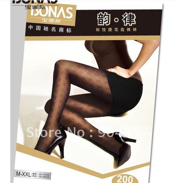 Woman Pantyhose Diagonal Stripes Jacquard Stockings Tights Leggings Slight Effect Modified leg line