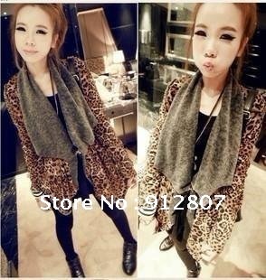 women 2012 autumn new arrival fashion wind irregular leisure all-match Leopard Coat / leopard jacket / women leopard tops