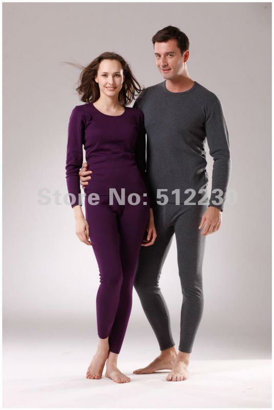 Women and men thermal underwear medium thick velvet wool cashmere cotton thickened