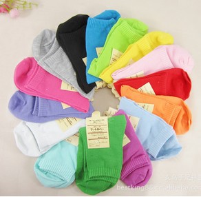 women autumn and winter cotton socks 15 candy colors  free shipping