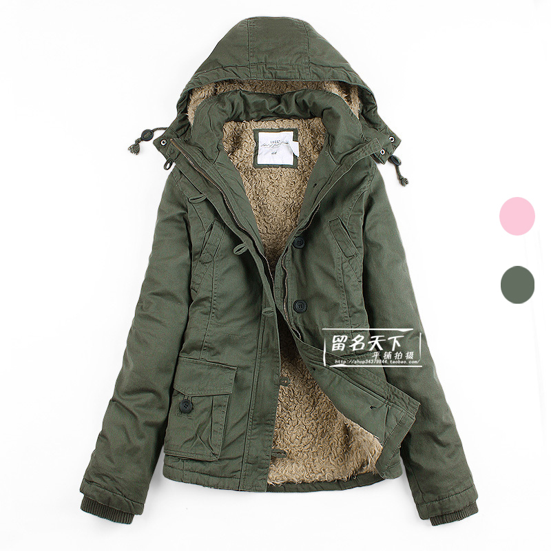 Women berber fleece clothes wadded jacket winter military wadded jacket outerwear with a hood hooded berber fleece cotton-padded