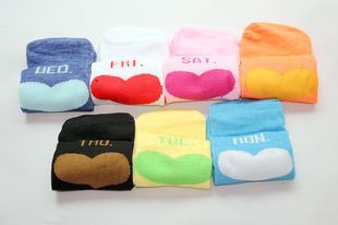 Women Candy Loon Socks/7 Days SocksWholesale  Free  Shipping(14 pairs/lot)