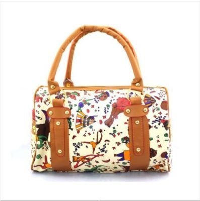 Women Circus Print PU Leather Bag Handbag Purse Fashion Shoppers Korean style