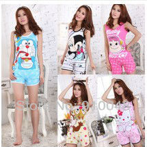 women clothering set / short sleeve pajamas / cotton nightwear / wholesale & retail / free shipping