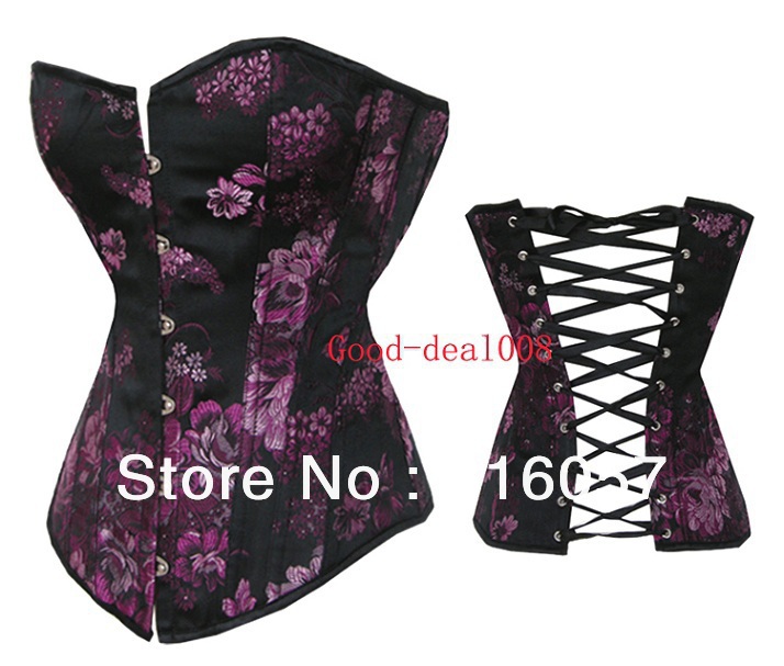 Women Clothing  Purple Sexy Lingerie corset (bustier+g-string )wholesale and retail