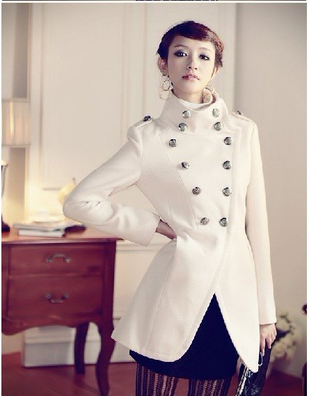 Women coat fashion overcoat/ Napoleon military uniform double breast winter coat /jacket outerwear/Military style Jacket Y0098