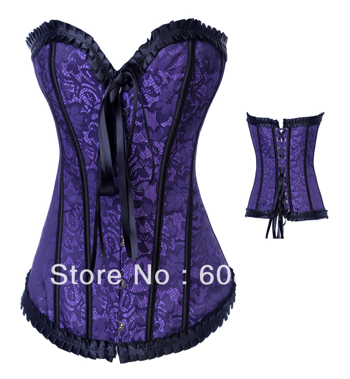 Women Corset -Overbust Sexy Lingerie Blue  Wholesale Retail 1756