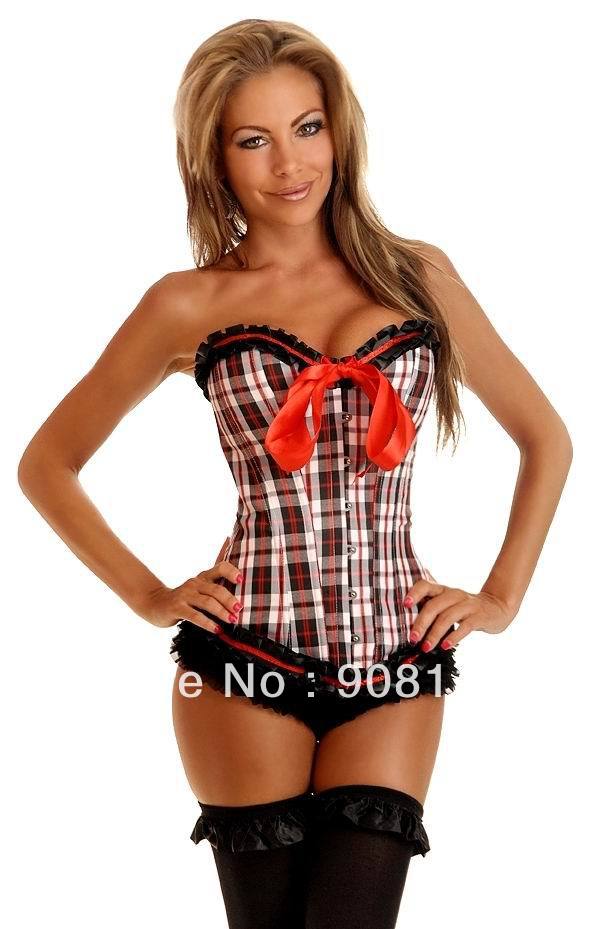 Women Corset Sexy Lingerie with G-string Striped Bustier Sexy Underwear Slimming Shaper