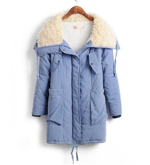 women cotton-padded clothes ,free shipping new women's thicken cotton coat with fur collar  jacket size M L