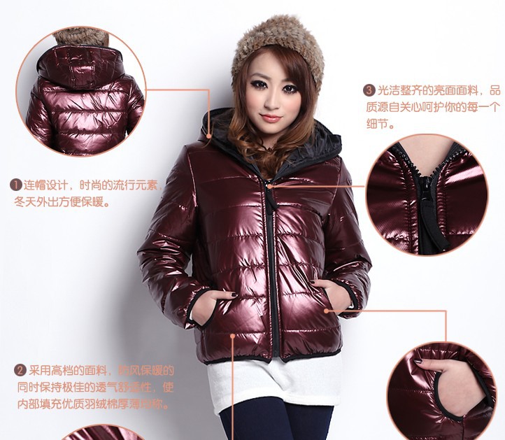 women cotton-padded jacket, parkas,ladies thick outerwear, women's short design hooded wadded jacket, cotton-padded jacket