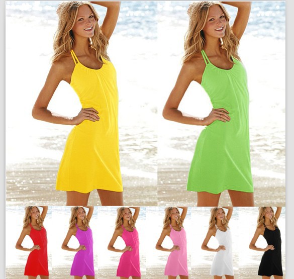 women dress sexy fashion bikini 10colors skirt candy color cover up swimwear beach wear 2013 new after all the color in stock