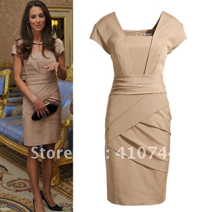 women fashion Office Lady dress Short Sleeve work dresses Size S M L XL high quality free shipping!