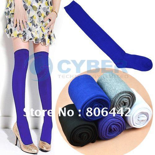 Women Fashion Over The Knee Socks Thigh High Sexy Cotton Stocking Thinner 5 Colors Free Shipping