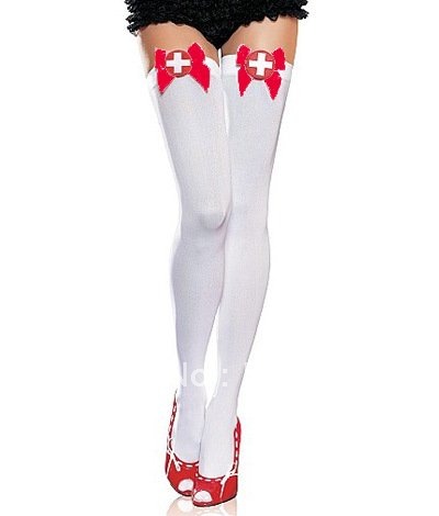 Women Fashion Sexy Stockings and Tight High, White Nurse Hosiery Pantyhose Wholesale Free Shipping (6pairs/ Lot) A8742