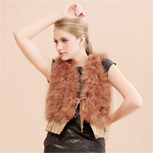 women feal fur coat turkey wool ostrich wool vest fur coat free shipping