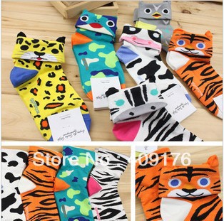 Women Free Shipping+ Christmas Gift ! Women Winter Wool Shoes Socks animal socks candy color polka dot cotton knitted socks