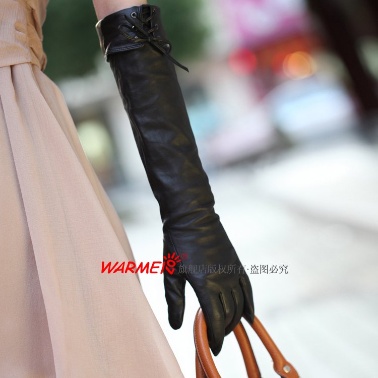 WOMEN gloves genuine leather,Suede lengthen fashion gloves ,fashion,free shipping