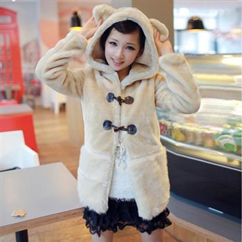 women High quality thickening warm plush hoodies coats - - Apricot #112877