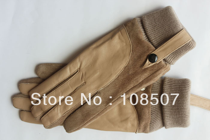 women' hot sale genuine sheep leather with pig leather gloves wholesale and retail 5pair/MOQ