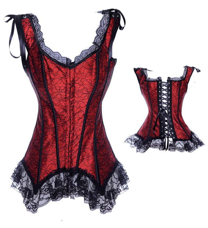 Women intimates  Corset(bustier + g-string) Sexy Lingerie Satin red 1752