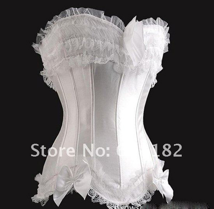 Women intimates  Satin Sexy Lingerie Sexy Corset  Wholesale and Retail  white 1792