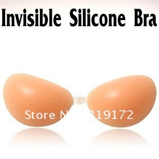 Women invisible silicone self-adhesive bra, lady strapless bra, push up breast size, ABCD cup, 3pcs/lot, free shipping