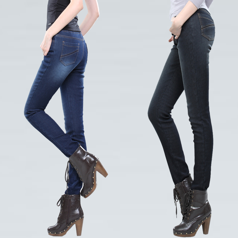 Women jeans female skinny pants denim boot cut jeans thickening plus velvet fleece plus cotton jeans