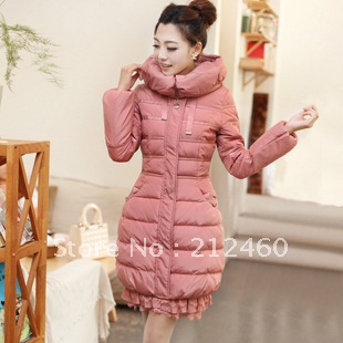 Women lace decoration down coat, 2 colors for choice