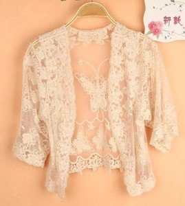 Women Lace Sweet Cute Hollow Out Crochet Knit Blouse Top Coat Cardigan New